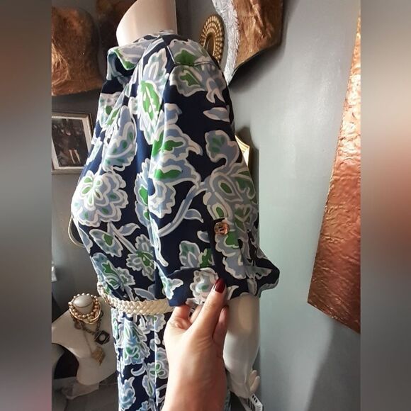 Zara Navy and White Floral Maxi Dress - Picture 11 of 15